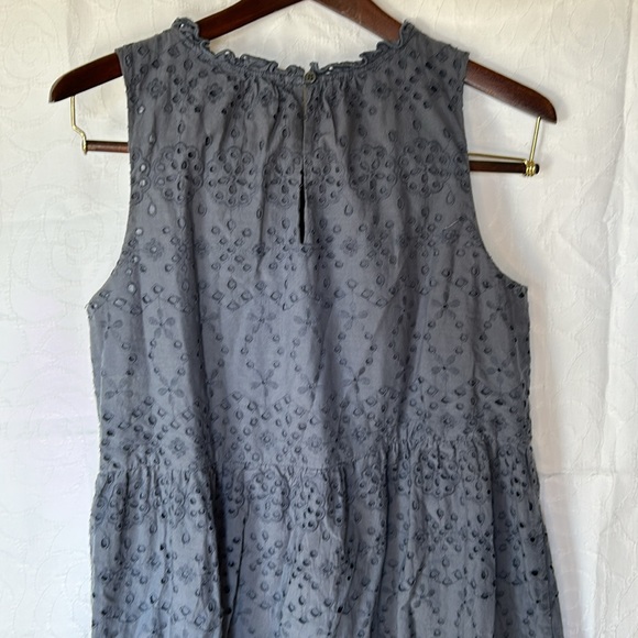 LOFT blue eyelet tiered lined swing dress. Size Medium. - Picture 8 of 10